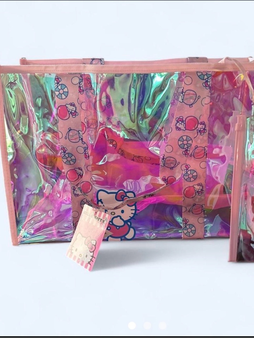 Hello Kitty Iridescent Clear Tote - Pink Holographic